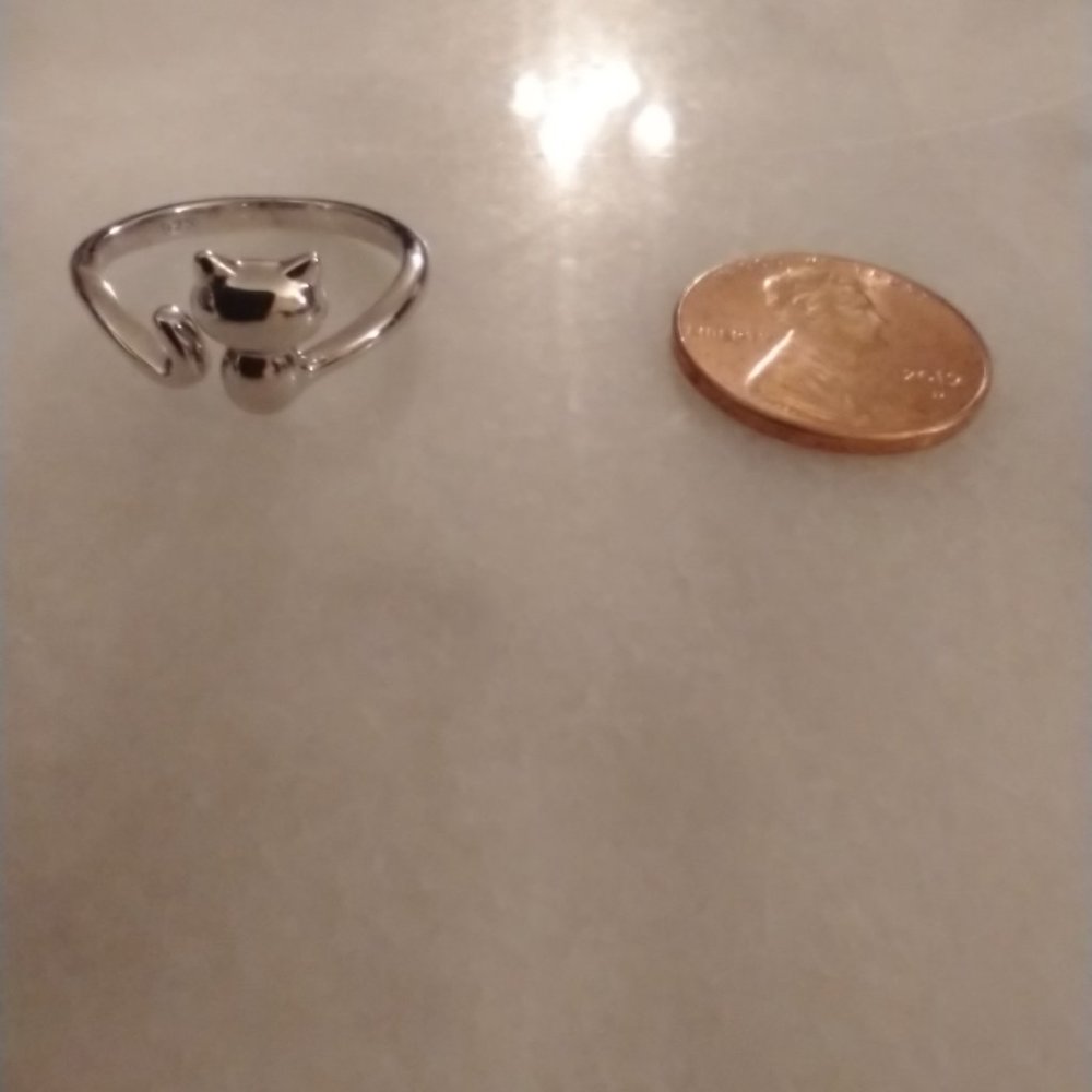 Sterling Silver Cat Ring Size 7 - image 4